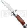 Italia 9" Rosewood Bolster Release Automatic Knife - Satin Plain