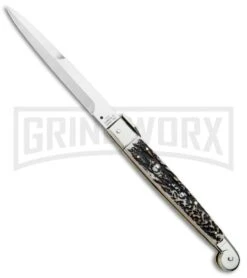 A.G.A. Campolin 12" Brazilian Stag Sicilian Picklock Automatic Knife - Bayonet