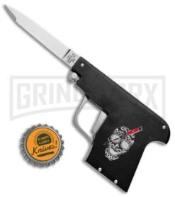 AGA Campolin Black Automatic Gun Knife - Satin Plain -Elite Knives Shop AGA Campolin Gun Knife Auto Black Satin CEM PIS BLACK GX 33938 jr bottlecap large