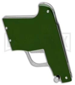 AGA Campolin Green Automatic Gun Knife - Satin Plain -Elite Knives Shop AGA Campolin Gun Knife Auto Green Satin CEM PIS GREEN GX 33939 jr side large