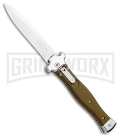 AGA Campolin Zero OD Green Aluminum Leverlock Automatic Knife - Bayo Satin Plain