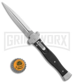AGA Campolin Zero Black G-10 Leverlock Automatic Knife - Dagger Stonewash Plain -Elite Knives Shop AGA Campolin Zero Dagger black G10 sw BHQ 74034 er bottlecap large