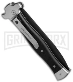 AGA Campolin Zero Black G-10 Leverlock Automatic Knife - Bayonet Black Plain -Elite Knives Shop AGA Campolin Zero Italian LL Black G 10 Black AGA01N NB BHQ 72045 jr side large