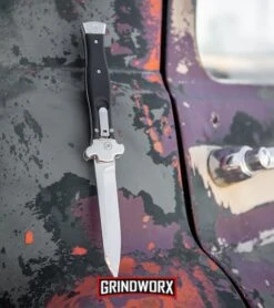 AGA Campolin Zero Smooth Black G-10 Leverlock Auto Knife - Reverse Tanto Plain -Elite Knives Shop AGA Campolin Zero Reverse Tanto Leverlock Auto Knife Smooth Black G 10 BHQ 117113 kp truck web large