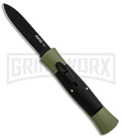 AKC Concord Green/Black OTF Automatic Knife - Flat Black