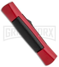 AKC 007 Concord Red/Black OTF Automatic Knife - Dagger Satin -Elite Knives Shop AKC 007 Concord OTF Red Satin Dagger GX 30498 jr side large