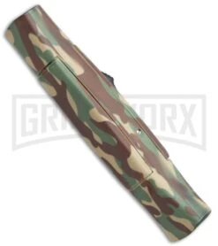 AKC 077 Concord Green Camo OTF Automatic Knife - Flat Gold Plain -Elite Knives Shop AKC 077 Concord OTF Green Camo Gold BHQ 72047 jr side large