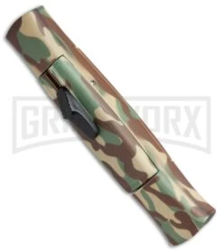 AKC 077 Concord Green Camo OTF Automatic Knife - Flat Gold Plain -Elite Knives Shop AKC 077 Concord OTF Green Camo Gold BHQ 72047 jr spine large