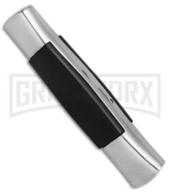 AKC 077 Concord Polish/Black OTF Automatic Knife - Flat Satin Plain -Elite Knives Shop AKC 077 Concord Polish Black flat satin plain BP 25754 er side large
