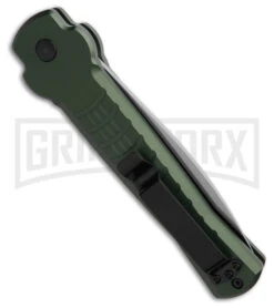AKC X-treme Ace1 Side Opener Green Automatic Knife - Satin Plain -Elite Knives Shop AKC Ace Side Opener Automatic Knife Green 3in Satin BHQ 189090 td side large
