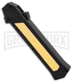 AKC F-16 Brass D/A OTF Automatic Knife - Bayo Satin Plain -Elite Knives Shop AKC F 16 BHQ Exclusive Brass Bayo Satin Plain GX 30990 er spine large