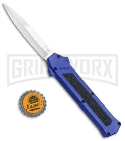 AKC F-16 Blue D/A OTF Automatic Knife - Bayo Satin Plain 7 AKC F-16 Blue D/A OTF Automatic Knife - Bayo Satin Plain -Elite Knives Shop AKC F 16 Blue DA OTF Bayo Satin Plain BP 23856 jr bottlecap large
