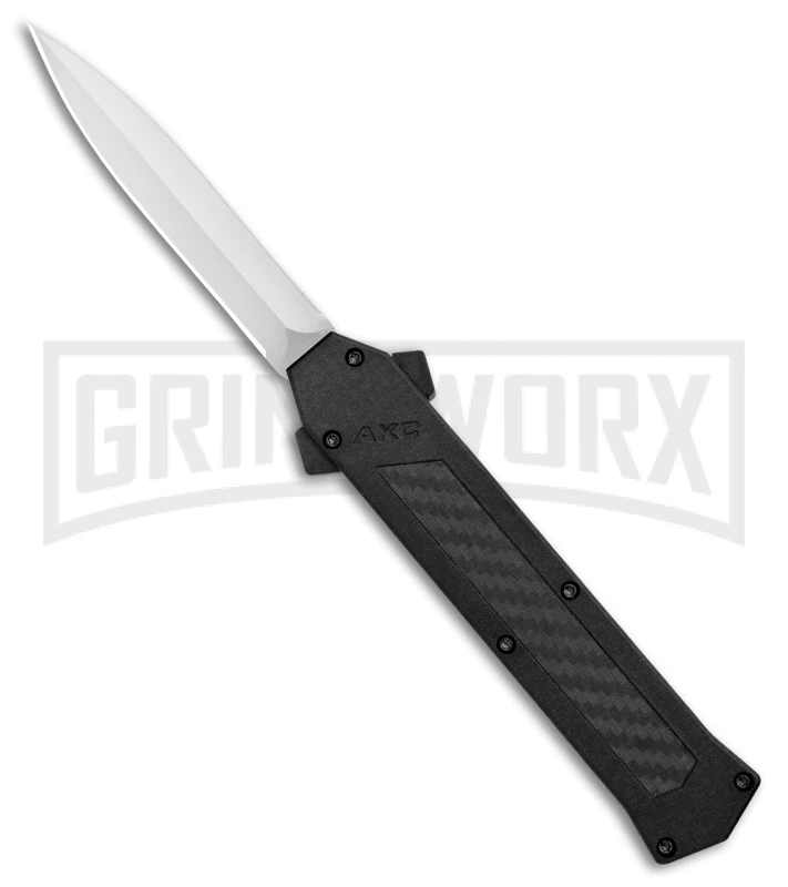 AKC F-16 D/A Dagger OTF Automatic Knife Black Carbon Fiber (3.3" Satin) 1 AKC F-16 D/A Dagger OTF Automatic Knife Black Carbon Fiber (3.3" Satin)