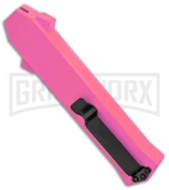 AKC F-16 Pink D/A OTF Automatic Knife - Bayonet Satin Plain -Elite Knives Shop AKC F 16 Pink DA OTF Auto Bayo Satin GX 37618 jr side large