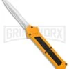 AKC F-16 Yellow D/A OTF Automatic Knife - Dagger Satin Plain
