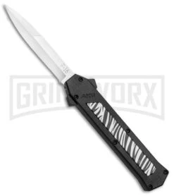 AKC F-16 Zebra D/A OTF Automatic Knife - Bayo Satin Plain