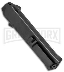 AKC F-16 Zebra D/A OTF Automatic Knife - Bayo Satin Plain -Elite Knives Shop AKC F 16 Zebra DA OTF Auto Bayo Satin Plain BP 25401 jr side large