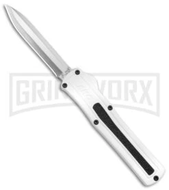 AKC F-20 White D/A OTF Automatic Knife - Spear Point Satin Plain