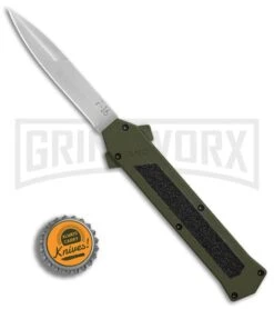 AKC F-16 OD Green D/A OTF Automatic Knife - Bayo Satin Plain -Elite Knives Shop AKC F16 OD Green DA Bayo Satin Plain BP 25690 er bottlecap large