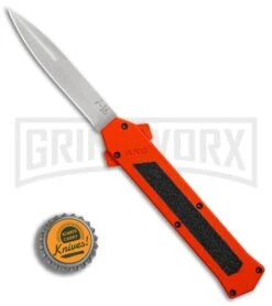 AKC F-16 Orange D/A OTF Automatic Knife - Bayo Satin Plain -Elite Knives Shop AKC F16 Orange DA Bayo Satin Plain BP 25689 er bottlecap large
