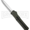 AKC F-20 D/A OTF OD Green Aluminum Automatic Knife - Satin Plain