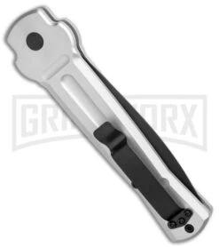 AKC X-treme Ace Silver Automatic Knife - Two Tone -Elite Knives Shop AKC X Treme Ace Auto Silver TT BHQ 136143 jr side large