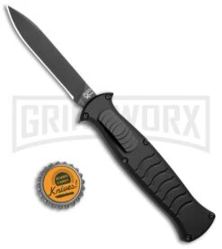 AKC X-treme EVO Black OTF Automatic Knife - Black Plain -Elite Knives Shop AKC X treme EVO OTF Auto Black Black BHQ 105415 jr bottlecap large