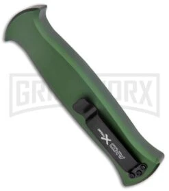 AKC X-treme EVO Green OTF Automatic Knife - Dagger Black Plain -Elite Knives Shop AKC X treme EVO OTF Auto Dagger Green Black GX 37364 jr side large