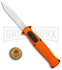 AKC X-treme EVO Orange OTF Automatic Knife - Satin Plain -Elite Knives Shop AKC X treme EVO OTF Auto Orange Satin BHQ 114657 jr bottlecap large