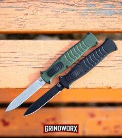 AKC X-treme EVO Black OTF Automatic Knife W/ Pocket Clip - Black Plain -Elite Knives Shop AKC X treme EVO OTF Automatic Knife Green Satin BHQ 105417 kp orange web large 2