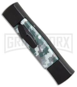 AKC Minion Concord Arctic Camo OTF Automatic Knife - Black Flat -Elite Knives Shop AKC minion concord arctic camo black flat BHQ 19003 er side large