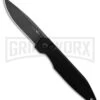 AKC X-treme Dandy Black Aluminum Automatic Knife - Black Stonewash Plain