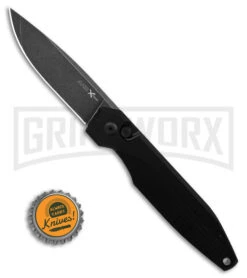 AKC X-treme Dandy Black Aluminum Automatic Knife - Black Stonewash Plain -Elite Knives Shop Akc Xtreme Dandy Black Aluminum AK Black SW BHQ 175549 td size large