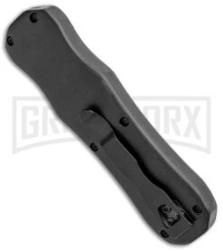 Atomic D/A Black G-10 OTF Automatic Knife - Drop Point Two Tone Plain -Elite Knives Shop Atomic DA Black G 10 OTF Auto DP TT Plain GX 33379 jr side large