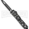 Atomic Slim Dagger White Skull OTF Automatic Knife - Two Tone Plain