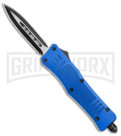 Atomic Defender Mini OTF Blue Automatic Dagger Knife - Two Tone Plain