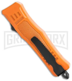 Atomic Defender Mini OTF Automatic Knife Orange - Two Tone Dagger -Elite Knives Shop Atomic Defender Mini OTF Auto Orange TT Dagger BHQ 141104 jr side large