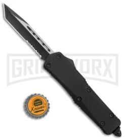Atomic Lance Tanto Black OTF Automatic Knife - Two Tone Serr -Elite Knives Shop Atomic Lance Tanto Black OTF Auto TT Serr GX 19199 jr bottlecap large