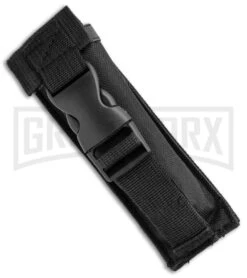 Atomic Shield Large Drop Point Black OTF Automatic Knife - Two Tone Serrated -Elite Knives Shop Atomic Shield Large DP Black OTF TT Serr GX 34162 jr sheath large