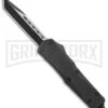 Atomic Lance Tanto Black OTF Auto Knife - Two Tone Plain