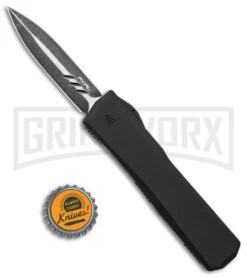 Axial Shift Black D/A OTF Automatic Knife - Dagger Blackwash S35VN -Elite Knives Shop Axial Shift OTF Black DE BW BHQ 146924 jr bottlecap large