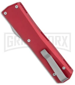 Axial Shift Red D/A OTF Automatic Knife - Clip Point Stonewash 20CV -Elite Knives Shop Axial Shift OTF CP Red SW BHQ 146952 jr side large
