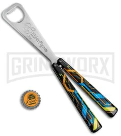 BB Barfly "The Grid" Bottle Opener Butterfly Trainer -Elite Knives Shop BB Barfly Bottle Opener Butterfly Trainer The Grid BHQ 82964 jr bottlecap large
