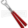 BB Barfly Pro V3 Red Bottle Opener Butterfly Trainer - Satin Plain