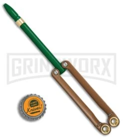 BaliYo By Spyderco Butterfly Pen Flipper Green/Brown -Elite Knives Shop BaliYo by Spyderco Butterfly Pen Fisher Space Pen Green Brown USA Made BHQ 71877 er bottlecap large