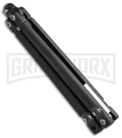 Bear OPS Bear-Song II Black Balisong Butterfly Knife (4.5" Black/Trainer Plain) -Elite Knives Shop Bear OPS Bear song II Butterfly Black G 10 B 200 SET 35 BHQ 50068 jr side large