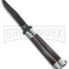 Bear & Son Black Walnut Butterfly Knife - Black Plain