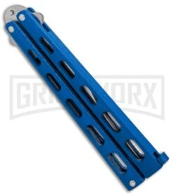 Bear & Son 114BL & 114BLTR Blue Butterfly Knife 2-Pack -Elite Knives Shop Bear and Son 2 Pack Butterfly Special Blue BHQ 88811 er sharp side large