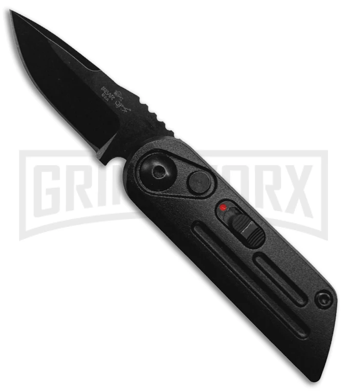 Bear Ops Bold Action XIV Black Stainless Steel Automatic Knife - Black Plain 1 Bear Ops Bold Action XIV Black Stainless Steel Automatic Knife - Black Plain