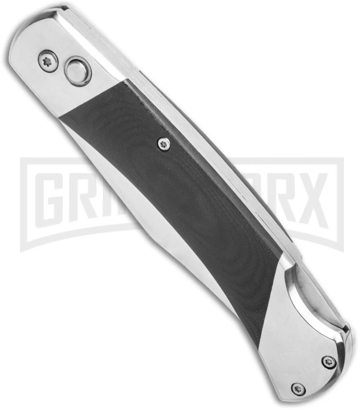 Bear And Son Black G-10 Automatic Lockback Knife - Satin Plain GA97 2 Bear And Son Black G-10 Automatic Lockback Knife - Satin Plain GA97 - Image 2